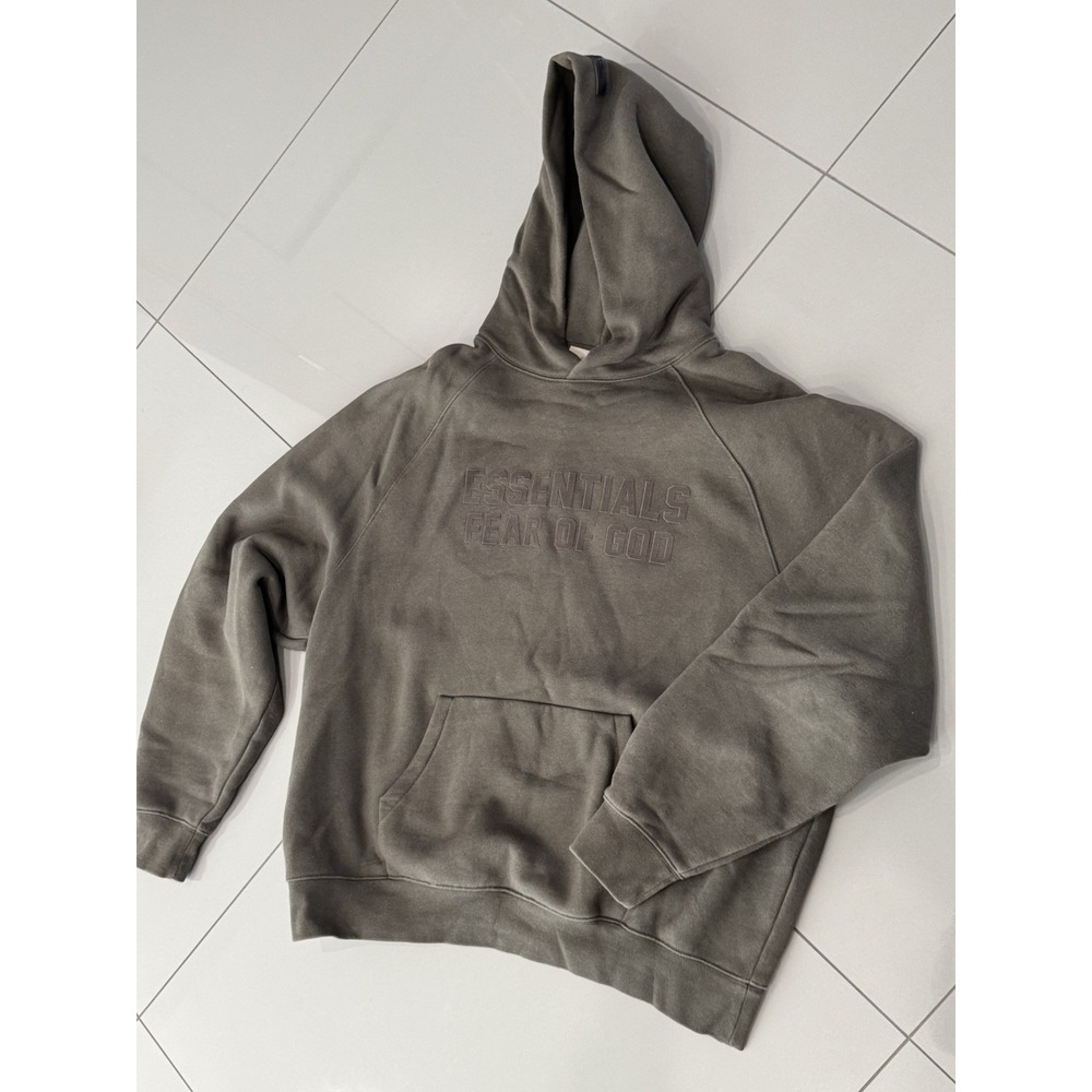 Fear of God Essentials Pullover Hoodie Olive Green - Size Medium